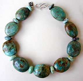 Turquoise and sterling silver necklace by Vicky Jousan