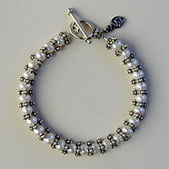 Sterling Silver and Pearls Bracelet by Vicky Jousan