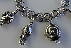 All silver Eclectic Charm Bracelet - by Vicky Jousan