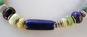 Lapis, Jasper, Sugilite, Verd-Antique - stones by Africa John - sterling silver necklace by Vicky Jousan