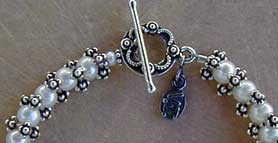 Sterling Silver and Pearls Bracelet by Vicky Jousan