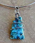 handcrafted sterling silver and turquoise necklace by Vicky Jousan