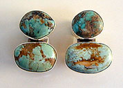 Arizona Turquoise and sterling silver earrings by Vicky Jousan