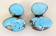 Arizona Turquoise and sterling silver earrings by Vicky Jousan