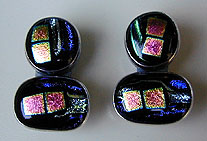 Dichroic Glass and Sterling Silver earrings by Vicky Jousan