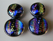 Dichroic Glass and Sterling Silver earrings by Vicky Jousan