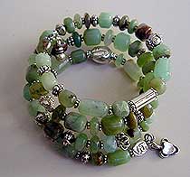 Chrysoprase and sterling silver bracelet by Vicky Jousan