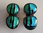 Dichroic Glass and Sterling Silver earrings by Vicky Jousan