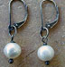 white pearl earrings