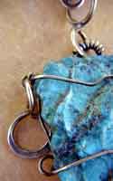 Arizona Turquoise and sterling silver wire wrapped necklace by Vicky Jousan