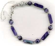 sodalite and sterling silver bracelet