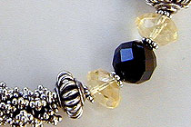 Sterling Silver, Black Onyx and Citrine Bracelet by Vicky Jousan