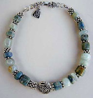 Aquamarine and Sterling Silver Necklace, Bracelet, and Earrings by Vicky Jousan