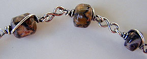 Leopard Skin Jasper and sterling silver Pendulum Bracelet by Vicky Jousan