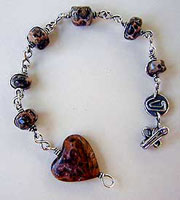 Leopard Skin Jasper and sterling silver Pendulum Bracelet by Vicky Jousan