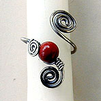 Red Jasper and Sterling Silver toe ring