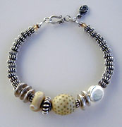 Lampwork Beads and Sterling silver bracelet by Vicky Jousan