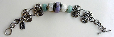 Sterling Silver and gemstone bracelet by Vicky Jousan