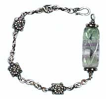 Sterling silver and Flourite Pendulum Bracelet