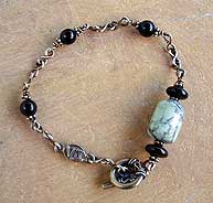 Sterling silver Variscite and Black Onyx Pendulum Bracelet
